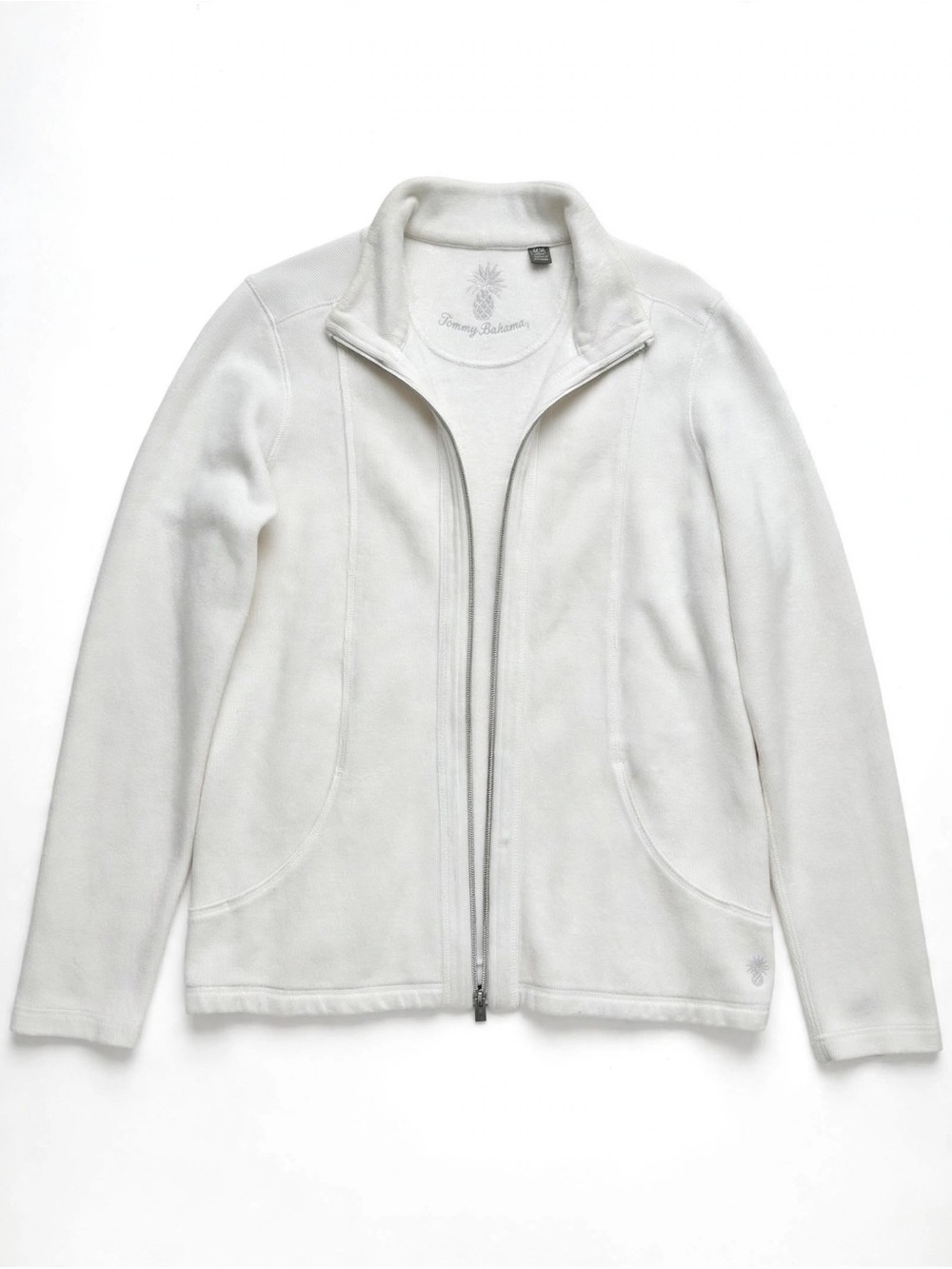 Tommy Bahama Women's Cream Full-Zip Teddy Fleece Jacket